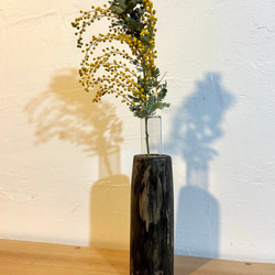 天然木の花瓶 ケヤキ 小 ブラック No,90 1枚目の画像