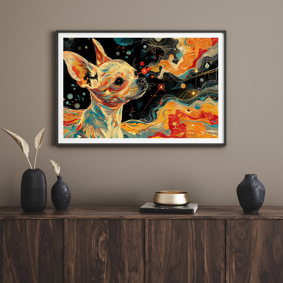 【インターステラー (星ノ間)  - チワワ犬 No.2】宇宙 星空 アートポスター 犬の絵 犬の絵画 犬のイラス 8枚目の画像