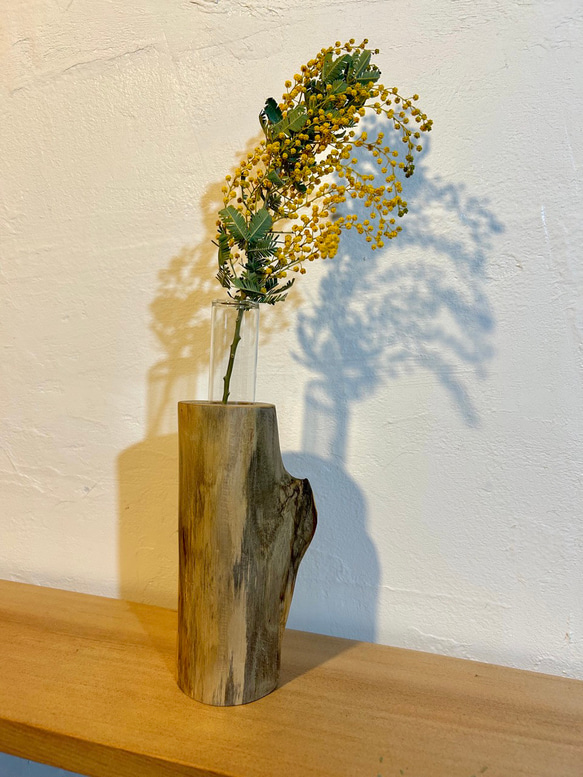 天然木の花瓶 ケヤキ 小 ナチュラル No,88 1枚目の画像