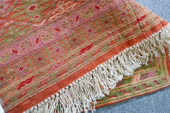 92×65cm【アフガニスタン の マシュワニ手織り キリム 手織り絨毯】 アフガニスタン