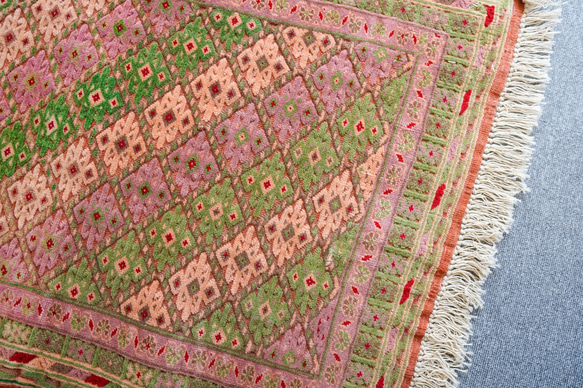 92×65cm【アフガニスタン の マシュワニ手織り キリム 手織り絨毯】 5枚目の画像