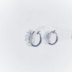 結晶+耳環（耳環）【藍影】螺絲彈簧 第3張的照片