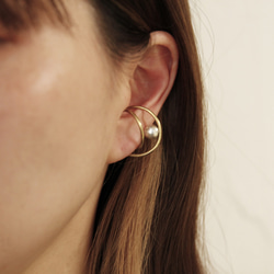 double hoop silver multi ear cuff　真鍮／シルバー　ペア 6枚目の画像