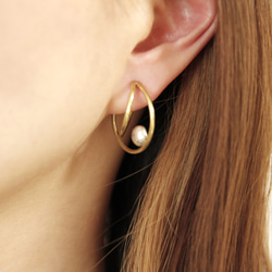 double hoop silver multi ear cuff　真鍮／シルバー　ペア 8枚目の画像