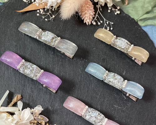 レジンヘアゴム　グリーン　バイカラー　ナチュラル　夏　ホワイト　パール レジンヘアゴム グリーン バイカラー ナチュラル 夏 ホワイト パール