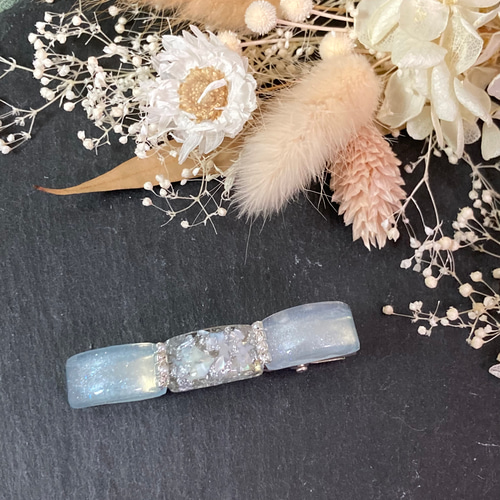 レジンヘアゴム　グリーン　バイカラー　ナチュラル　夏　ホワイト　パール 23732e36d44525cf027be1be1ded97