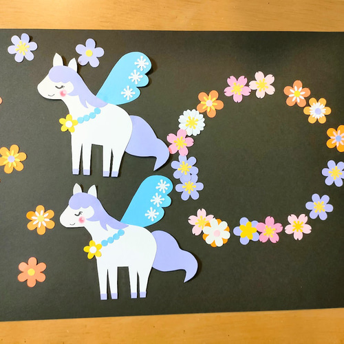 ラミネート可 写真 色紙 手紙 壁面 アルバム 飾り パーツ ～桜舞う