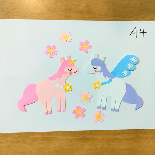 ラミネート可 写真 色紙 手紙 壁面 アルバム 飾り パーツ ～桜舞う