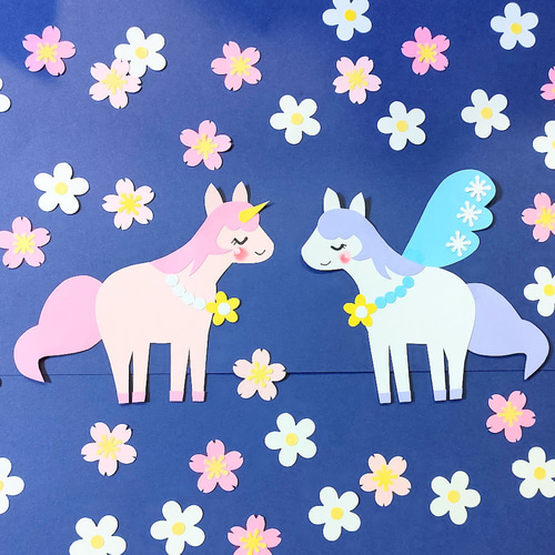 ラミネート可 写真 色紙 手紙 壁面 アルバム 飾り パーツ ～桜舞う