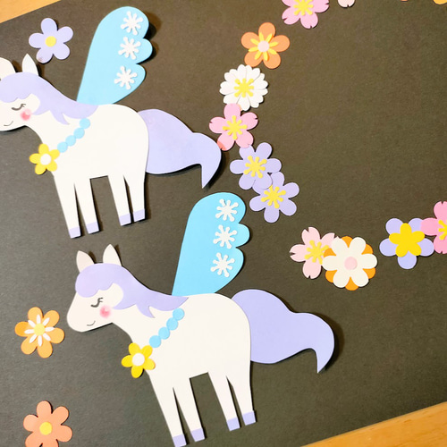 ラミネート可 写真 色紙 手紙 壁面 アルバム 飾り パーツ ～桜舞う