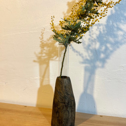 天然木の花瓶 ケヤキ 小 皮付きナチュラル No,97 一輪挿し・花瓶・花器