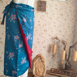 JaponismGRAZIE　silkwrap skirt～blueflower～ 2枚目の画像