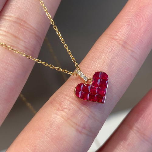 ルビーダイヤモンドネックレスk18 新品