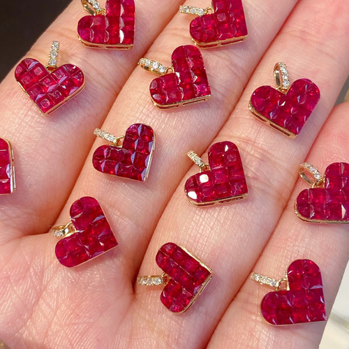 ルビーダイヤモンドネックレス k18 新品 ネックレス・ペンダント  