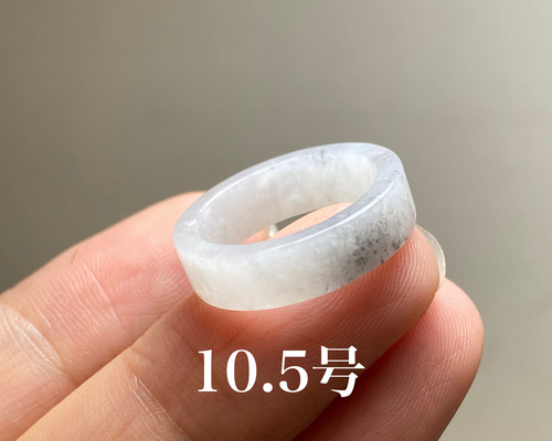 L5-120 美品 10.5号 ミャンマー産天然 A貨 本翡翠 くりぬき リング