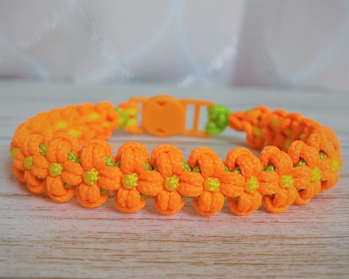 オレンジフラワー、わんちゃん猫ちゃん用襟付き首輪 61YPazJoedL.jpg_BO30,255,255,