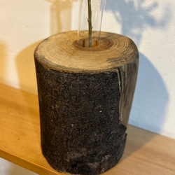 天然木の花瓶 ケヤキ 大 皮付きナチュラル No,103 5枚目の画像