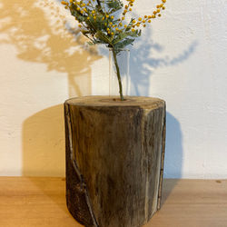 天然木の花瓶 ケヤキ 大 皮付きナチュラル No,103 1枚目の画像
