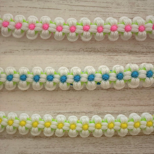 猫用首輪（ホワイトフラワー）安全セイフティーバックルのパラコード