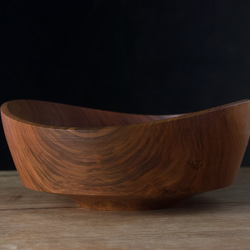 wooden bowl 24cm ヤマザクラ ダイニング 店舗什器などに 10枚目の画像