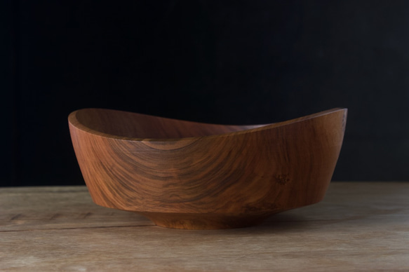 wooden bowl 24cm ヤマザクラ ダイニング 店舗什器などに 10枚目の画像