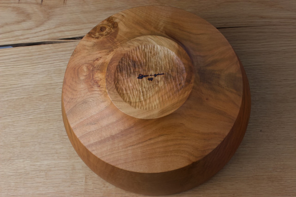 wooden bowl 24cm ヤマザクラ ダイニング 店舗什器などに 9枚目の画像