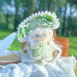 20cm 着せ替えぬいぐるみ 無属性 女の子 ロングヘアー 白茶 着せ替え人形 綿人形 コットンドール 1枚目の画像
