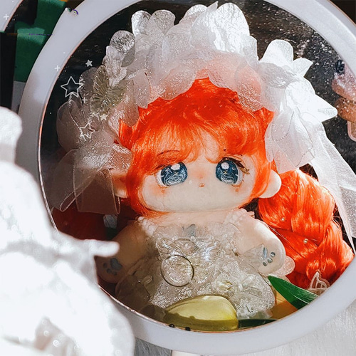 ハンドメイド着せ替え人形オレンジロングヘア
