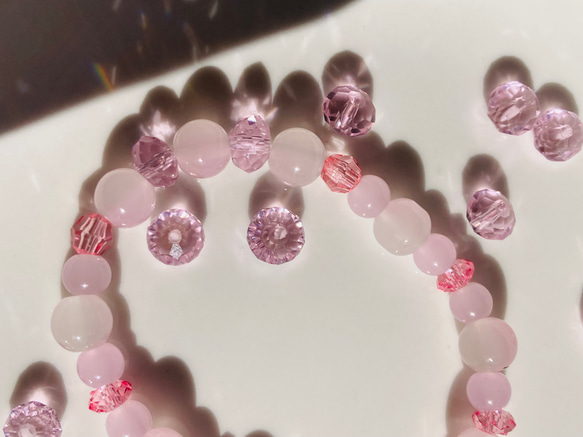 handmade pink bracelet 2枚目の画像