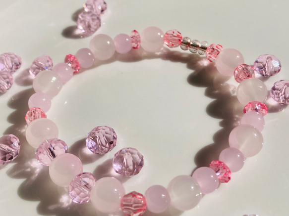 handmade pink bracelet 5枚目の画像