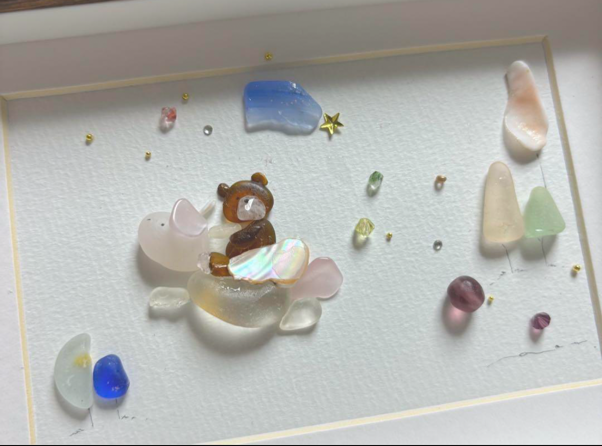シーグラスアートhirokopon イースター立体アート作品 立体