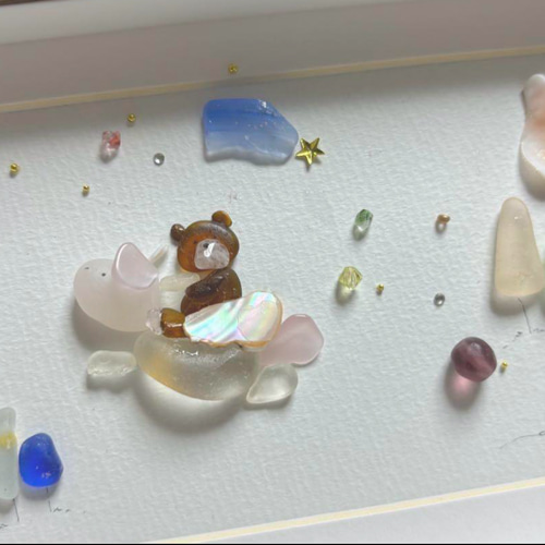 シーグラスアートhirokopon イースター立体アート作品 立体