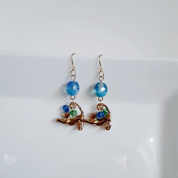 ハンドメイド イヤリング グリーンサファイア
