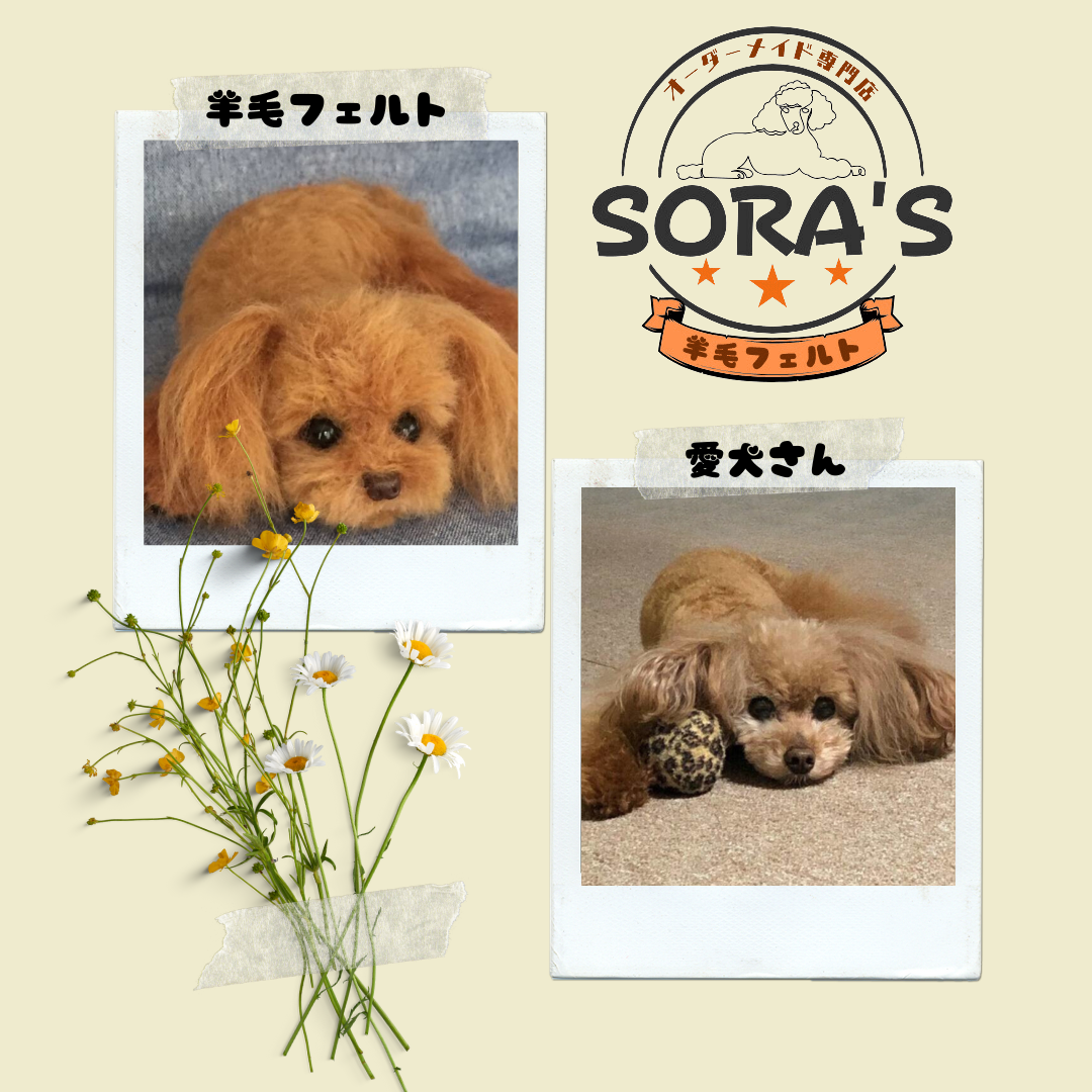 羊毛フェルト＃犬　リアルで可愛い　愛犬さん　オーダー制作・わんちゃん　プードル