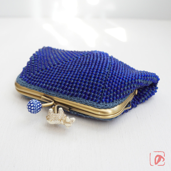 Ba-ba handmade Beads crochet square pouch No.2029 第4張的照片