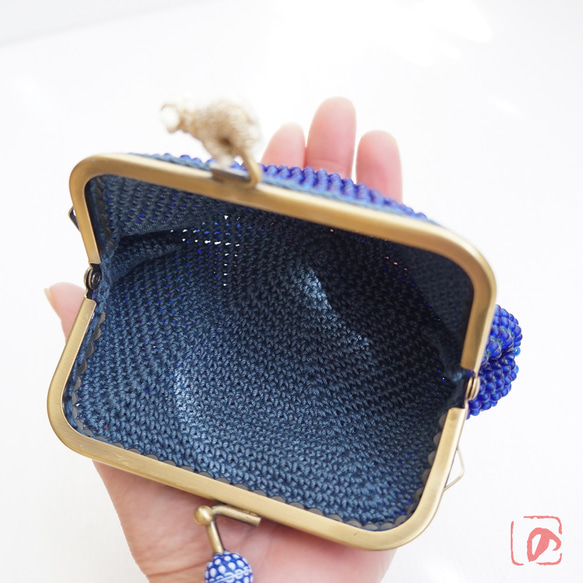 Ba-ba handmade Beads crochet square pouch No.2029 第9張的照片