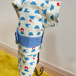 ★新作★⭐︎犬服⭐︎小型犬用うちわ付き浴衣 男の子用 富士山 クリーム 3枚目の画像