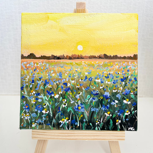 キャンバスアート、New blessings every morning, 日の出の絵、朝日、黄色の絵、お花の絵 絵画 Art and Prayer  通販｜Creema(クリーマ) 17480964