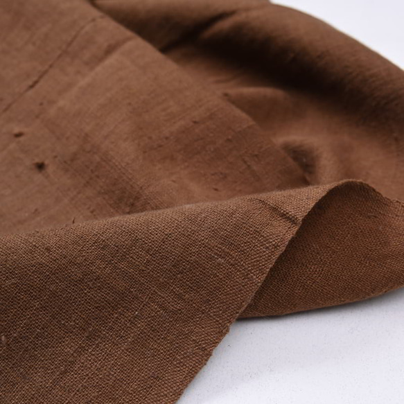【アウトレット特価品】AKFK38LBR（MS132）インド カディコットン手紡ぎ 手織り生地 4枚目の画像