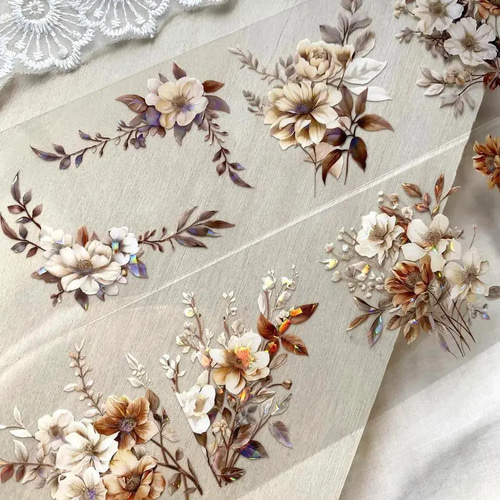 コラージュ素材 海外 マスキングテープ 花 フラワー 切り売り おすそ分け