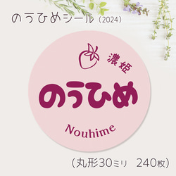 ご希望の文字印字可　のうひめ　シール（2024）　30ミリ 240枚 1枚目の画像