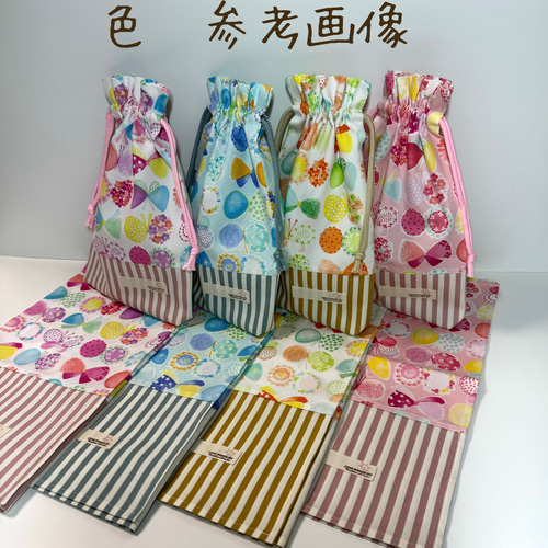 ランチクロス 給食ナフキン 巾着袋 2点セット 可愛い イチゴ