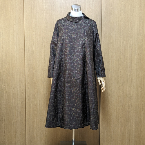SOLD 着物リメイク ワンピース 大島紬 L〜LL ワンピース さら SOLD 着物リメイク ワンピース 大島紬 L〜LL ワンピース さら