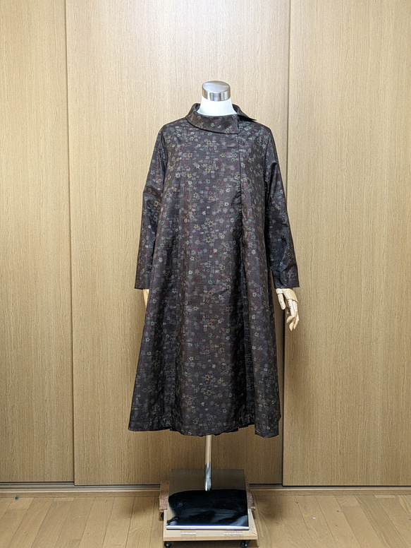 SOLD 着物リメイク ワンピース 大島紬 L〜LL ワンピース さら