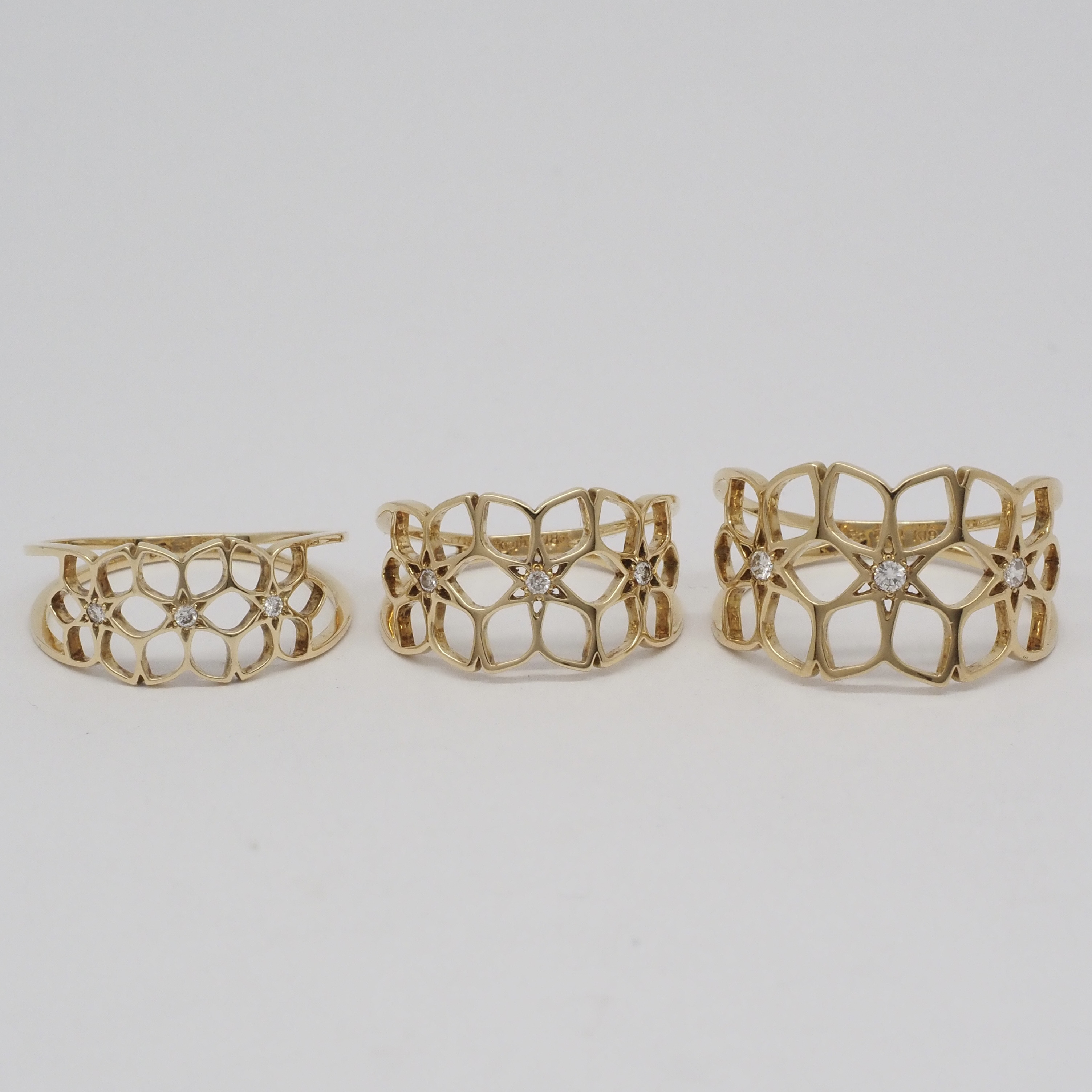 K18YG gajuvana Trinity ring (Small・Diamond)