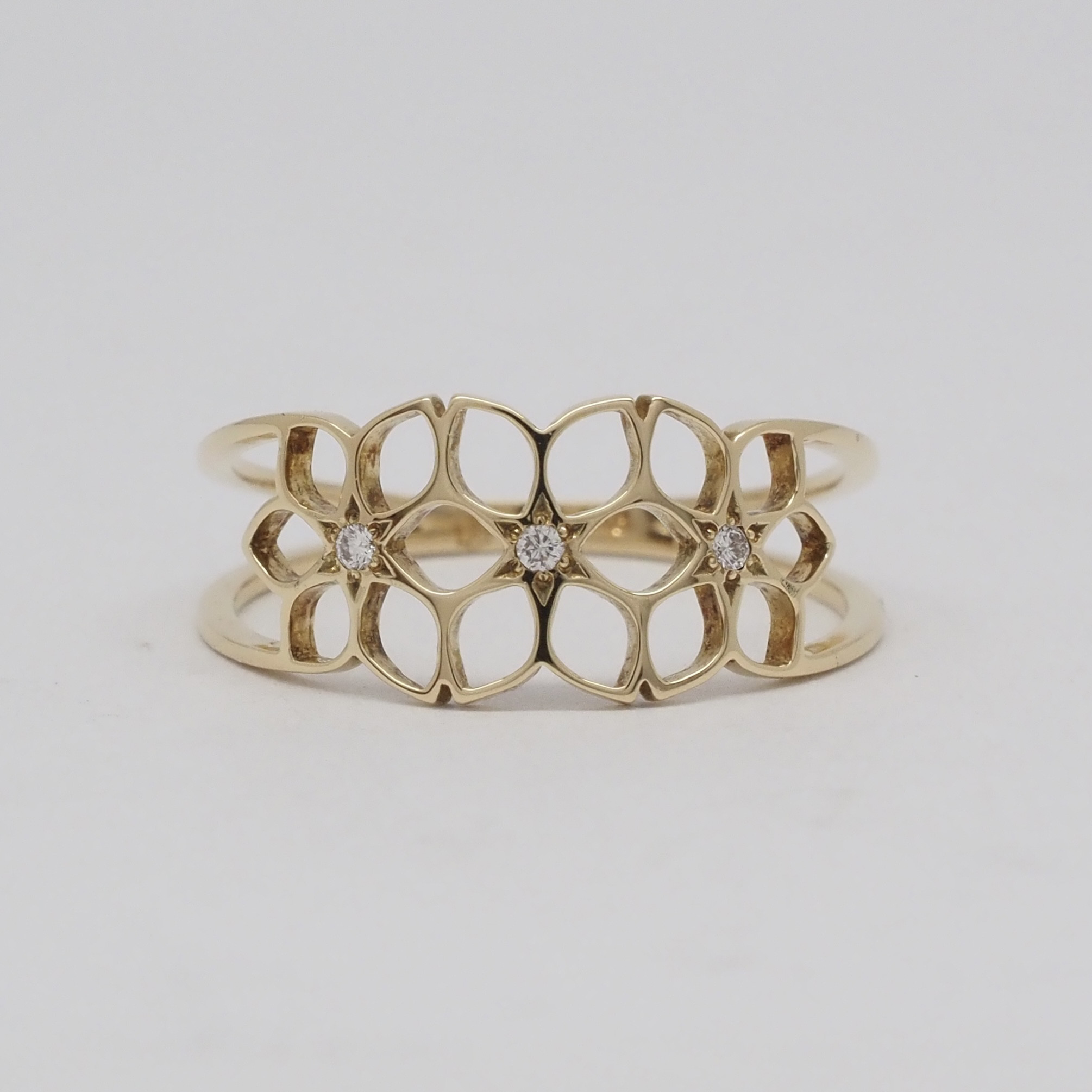 K18YG gajuvana Trinity ring (Small・Diamond)