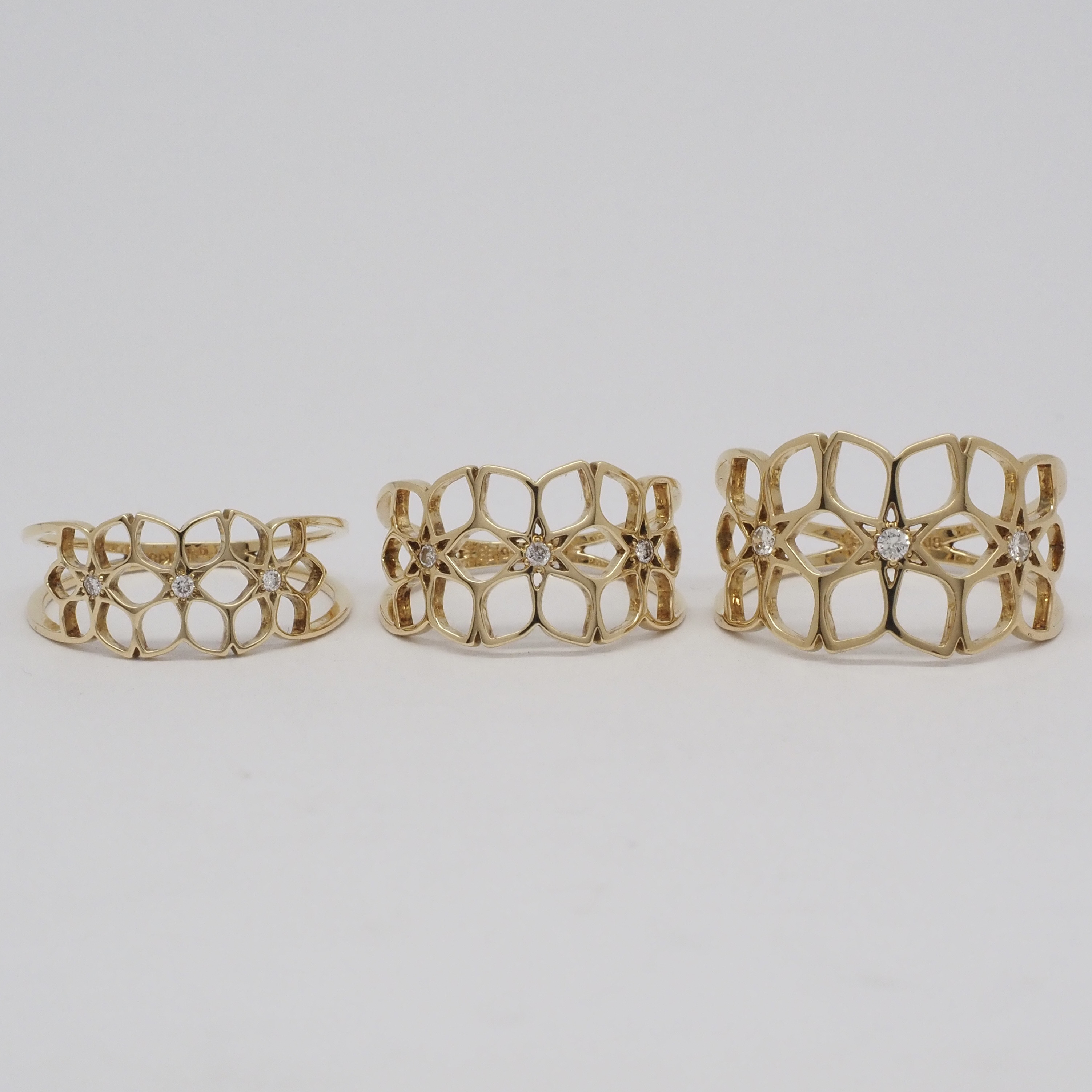 K18YG gajuvana Trinity ring (Small・Diamond)