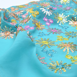 【アウトレット特価品】AKFE133P AS（GS162）インド スパンコール刺繍 ドレス生地 4枚目の画像