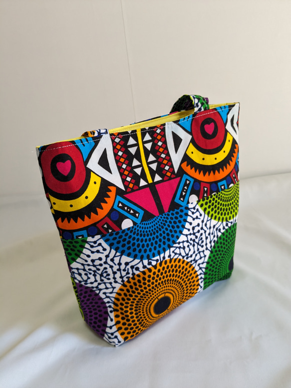 アフリカ布  民族模様❤️トートバッグ ハンドバッグ 4枚目の画像