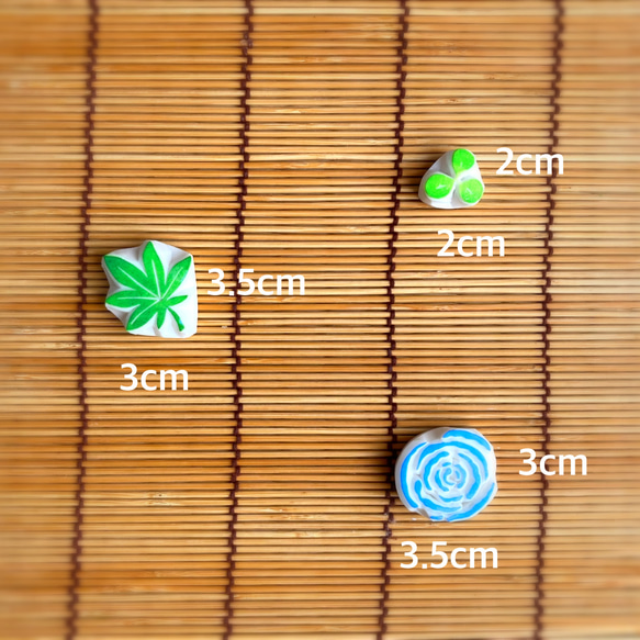 自由に泳ぐ金魚と水草・紅葉・水紋のはんこセット(初夏７・８月の消しゴムはんこ) 5枚目の画像